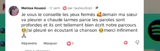 Commentaire Facebook authentique d'une cliente Djelia, tel qu'affiché sur Facebook