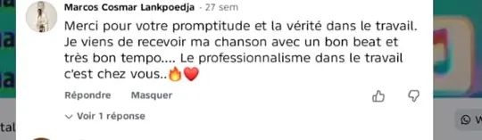 Commentaire Facebook authentique d'un client Djelia, tel qu'affiché sur Facebook